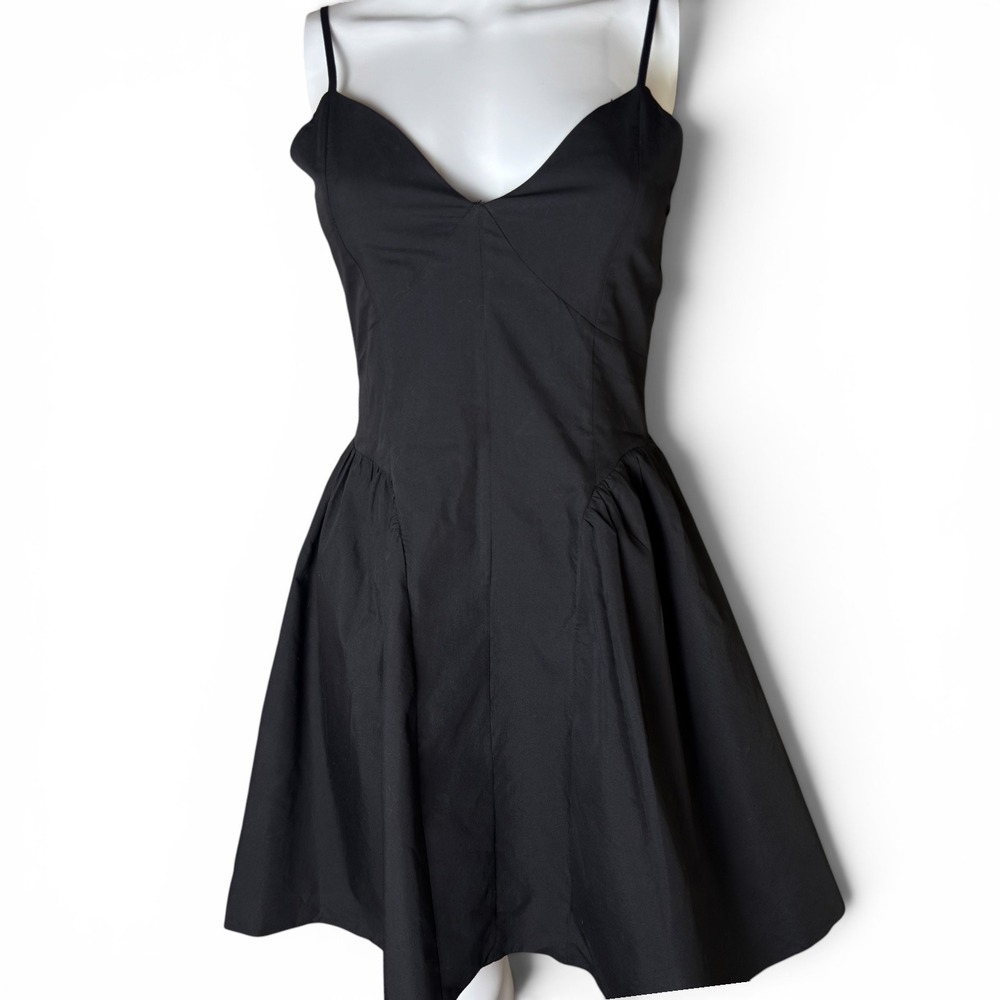 ASOS DESIGN Mini Dress Black Women‎ Size 4 Fit and Flare V-Neck Spaghetti Strap